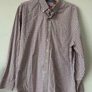 Izod red and white button up